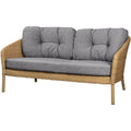 Thumbnail photo of Ocean Large 2-pers. Sofa - Havesofa - Frame: Natural, Cane-line Flat Weave / Cushion: Dark Grey, Cane-line Wove - W155 X D90 X H73 X Sh40 Cm