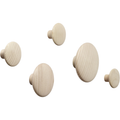 Thumbnail photo of The Dots Coat Hooks Set Of 5, Oak - Krokar - Lars Tornøe - Träfärgad