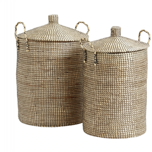 Photo of Acclaimed Laundry Baskets Set of 2 Pieces - Natural / Black