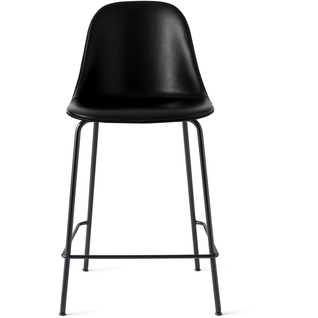 Photo of Harbour Counter Side Chair Black Steel Base Shell Leather Dakar 0842 - Barstolar & Barpallar - Norm Architects - Svart - Läder/metall/syntetiskt/plast