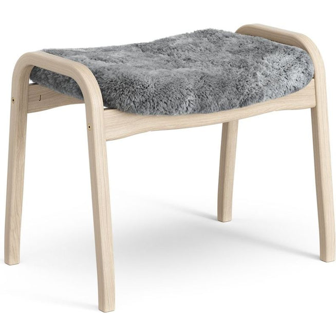 Photo of Lamino Foot Stool White Pigmented Oak/sheep Skin