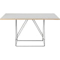 Thumbnail photo of Jg Table 6569 By Jørgen Gammelgaard - Spisebord - Grey Linoleum W/natural Ash / Brushed Stainless Steel - W140 X D140 X H72 Cm