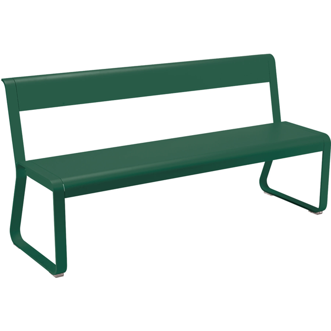 Photo of Bellevie Bench With Backrest Cedar Green - Garden Benches - Pagnon & Pelhaître - Green - Metal