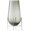 Echasse Series - Vase, S, Smoke/brushed Brass - Krukor & Vaser - Theresa Rand - Grå