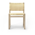 BM61 Chair Rattan, Lacquered Oak Stand