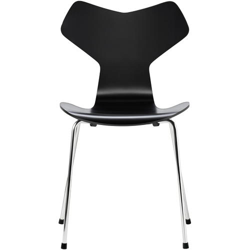 Photo of 3130 Grand Prix, lacquered, black, underframe chrome-plated steel - dining chairs - Arne Jacobsen