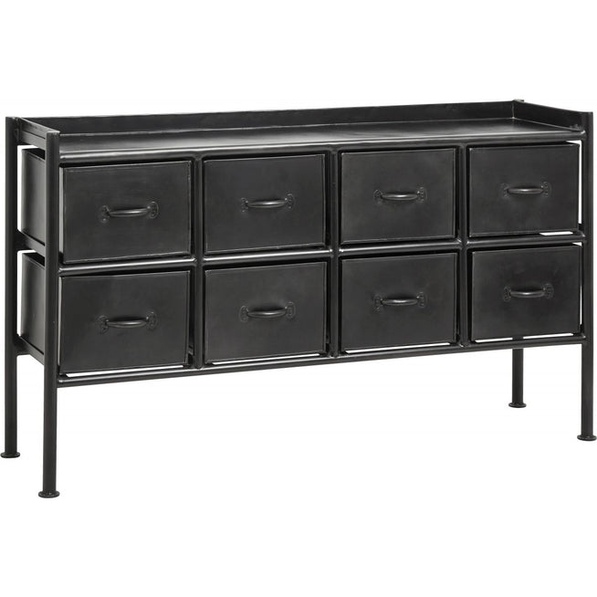 Photo of Portland Iron Cabinet with Drawers - Black