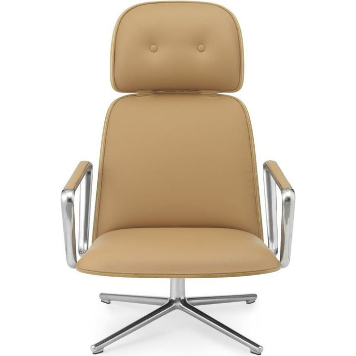 Pad Lounge Chair High Swivel Oak & Alu Tilt
