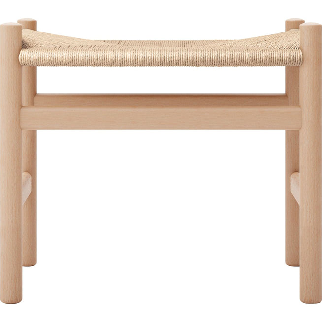 Photo of Carl Hansen - Ch53, beech, oiled, natural braided, 39 cm - footstools - Hans J. Wegner - Wood-coloured - Paper/wood