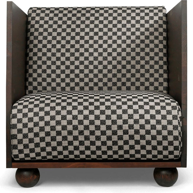 Photo of Rum Lounge Chair - Loungestol - Rum Lounge Chair Check - Dark Stained/sand/black - W80 X D86 X H84 Cm