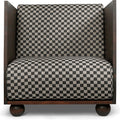 Thumbnail photo of Rum Lounge Chair - Loungestol - Rum Lounge Chair Check - Dark Stained/sand/black - W80 X D86 X H84 Cm