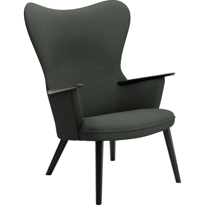 Photo of Carl Hansen - Ch78 Armchair, Black Oak, Fabric Group 3 Fiord 0991 - Armchairs - Hans J. Wegner - Wood/Textile/Foam