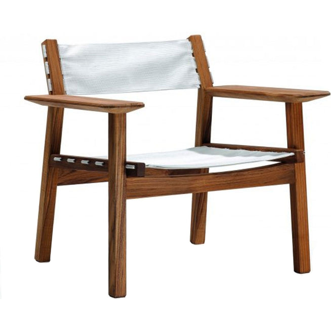 Photo of Djurö Lounge Chair Teak/Batyline - Outdoor armchairs - Matilda Lindblom - Wood/textile material