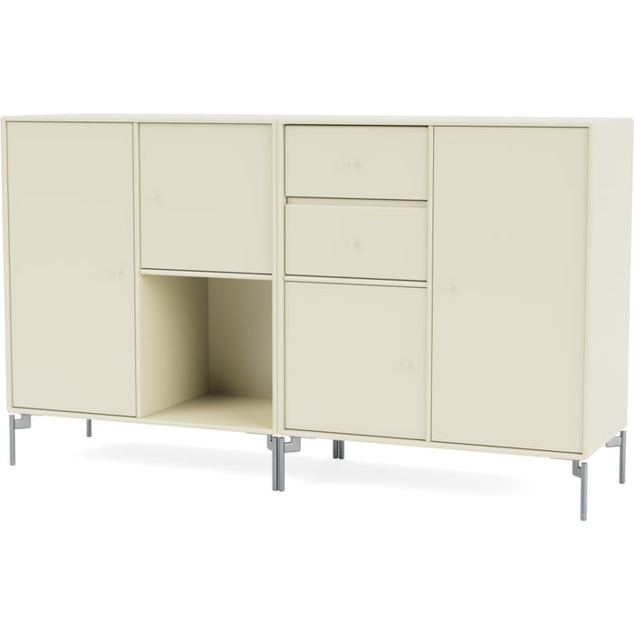 Photo of Couple Sideboard - Vanilla / Matt Chrome Legs - Sideboards - Peter J. Lassen - Vit - Mdf