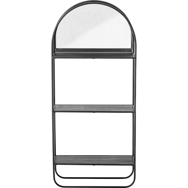 Photo of Mirror with shelves metal - black