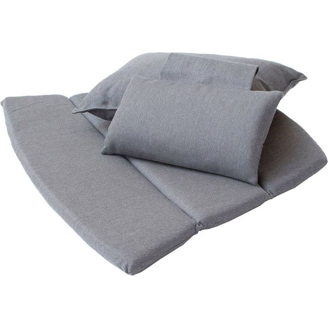 Photo of Breeze Highback Lounge Chair Cushion - Outdoor Cushions - Grey - Cane-line Natté - W: 75 x D: 55 x H: 2 cm