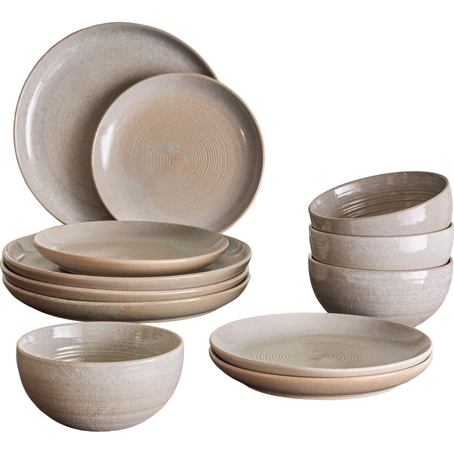 Photo of Taupe 12-piece tableware set