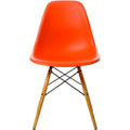 Eames Plastic Chair Dsw - 03 Poppy Red - Golden Maple - Matstolar - Charles & Ray Eames - Röd - Metall/trä/plast