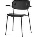 Co Dining Chair, Upholstered seat with armrest, Black Frame