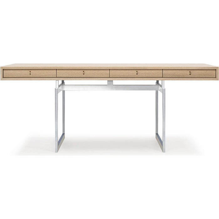 Photo of Office Desk, Oak Top, Stainless Steel Frame - Skrivbord - Bodil Kjær
