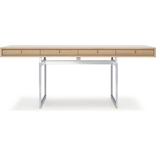 Photo of Office Desk, Oak Top, Stainless Steel Frame - Skrivbord - Bodil Kjær
