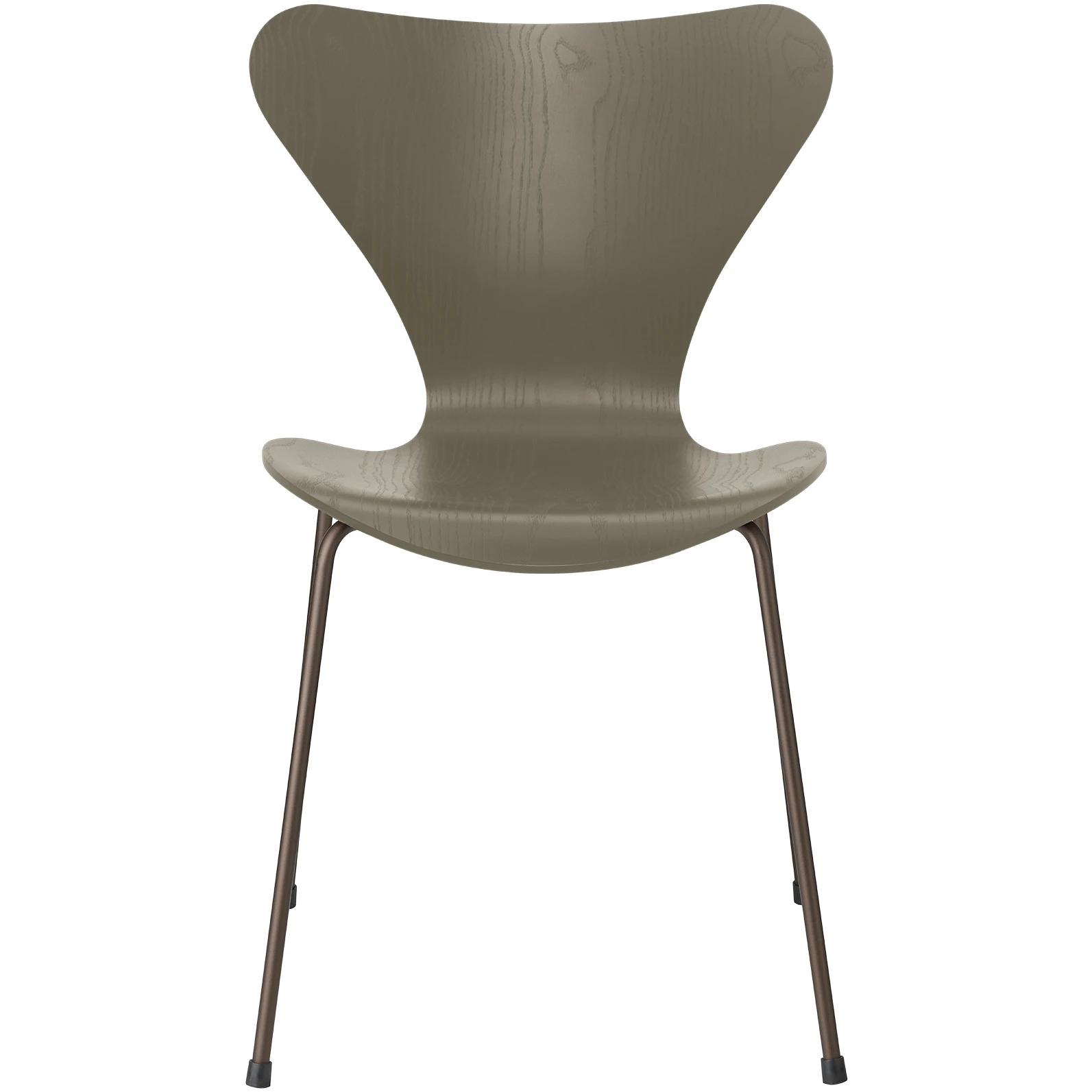 3107 Seven, coloured box, Venetian Red, Underframe Brown Bronze - Dining chairs - Arne Jacobsen - Red - Metal/wood