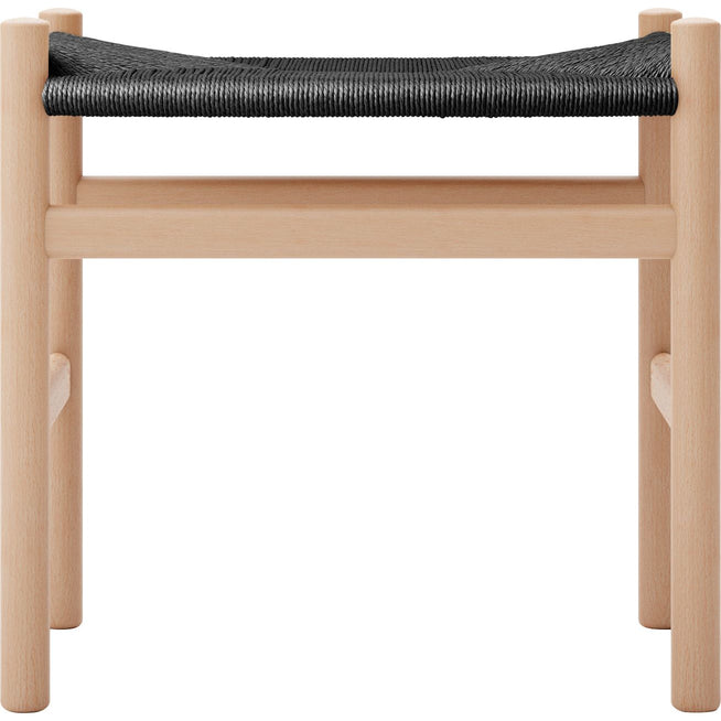 Photo of Carl Hansen - Ch53, beech, oiled, black braided, 39 cm - footstools - Hans J. Wegner - Wood-coloured - Paper/wood