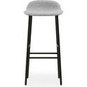 Form Bar Stool 75 Cm Fully Upholstered Black Steel