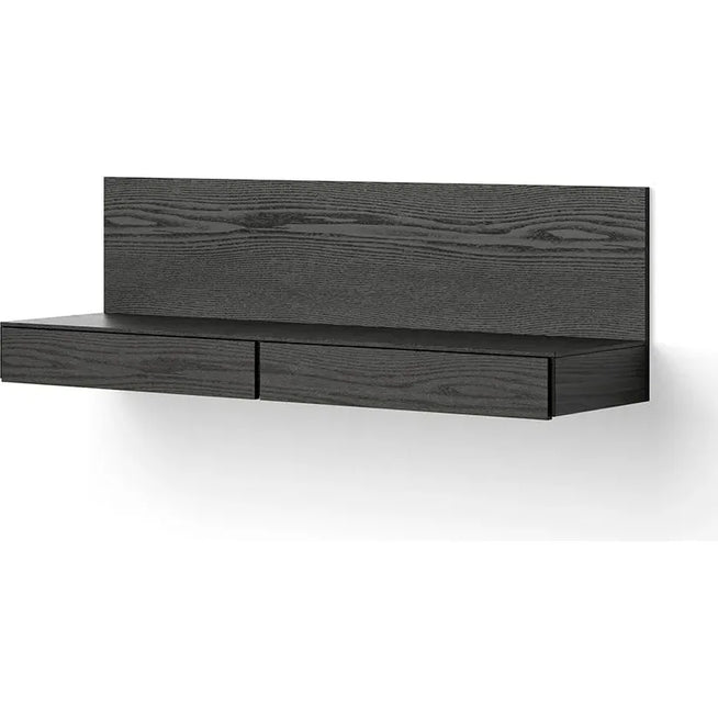 Photo of Tana Wall Mounted Media Module - Hylde - Black Stained Oak - H40,6 X W130 X D35,2 Cm