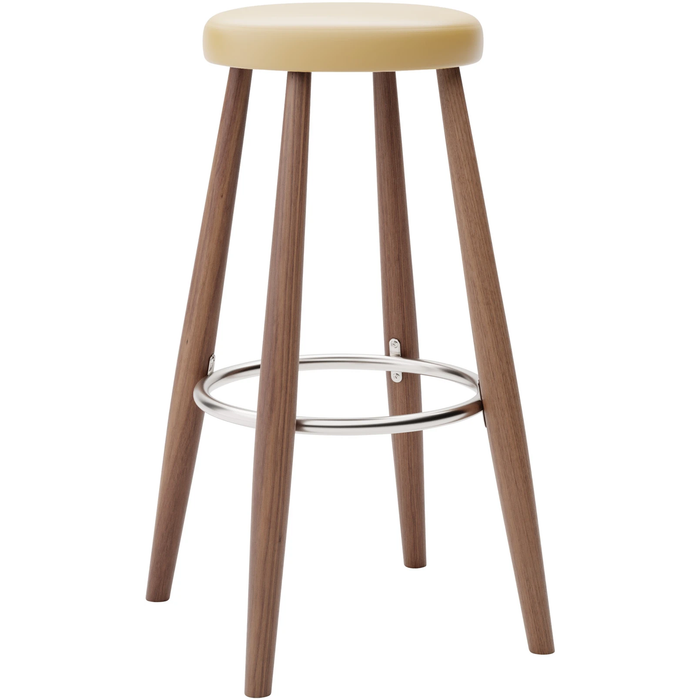 Carl Hansen - Ch56 High Stool, Oiled Walnut, Leather Group B Thor - 325 - Bar stools & Bar stools - Hans J. Wegner - Wood - Leather/metal/wood