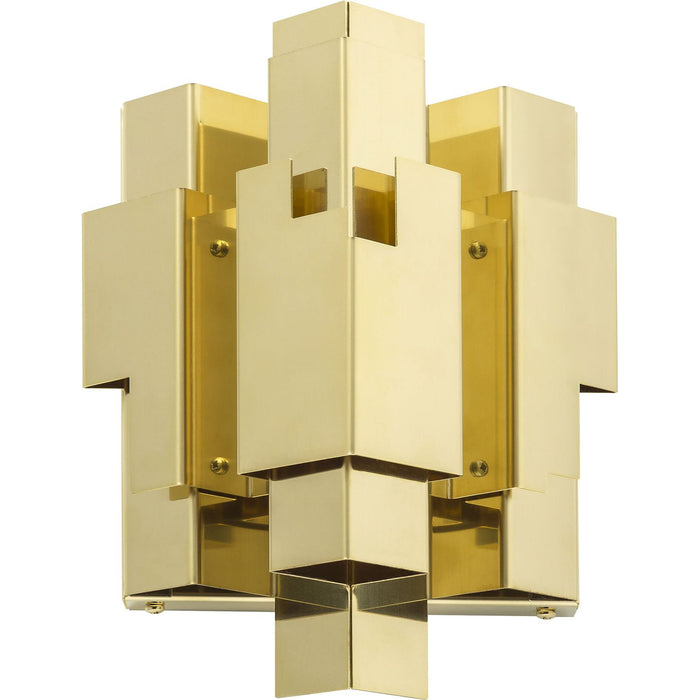Photo of Skyline Wall Lamp, Raw Polished Brass, Fixed Mount - Wall Lamps - Folk Shape - Gold