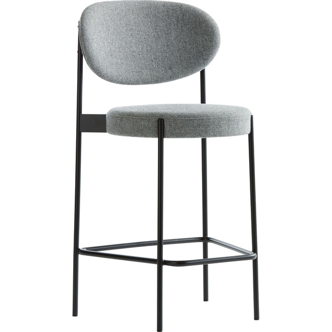Photo of Series 430 Bar Stool - Shaw 65CM - Black Frame - Herald - Cole. 182 - Metal/Textile