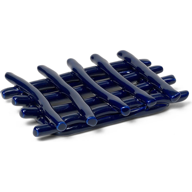 Photo of Ceramic Soap Tray - Sæbeskål - Blue - W10 X L14,5 X H2 Cm