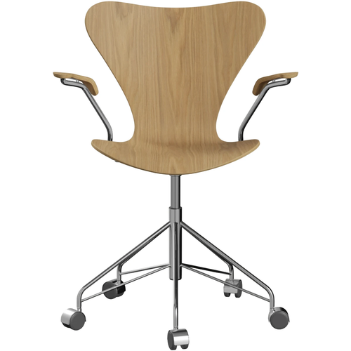 Photo of 3217 Sjuan, Oak veneer - Desk chairs - Arne Jacobsen - Wood-coloured