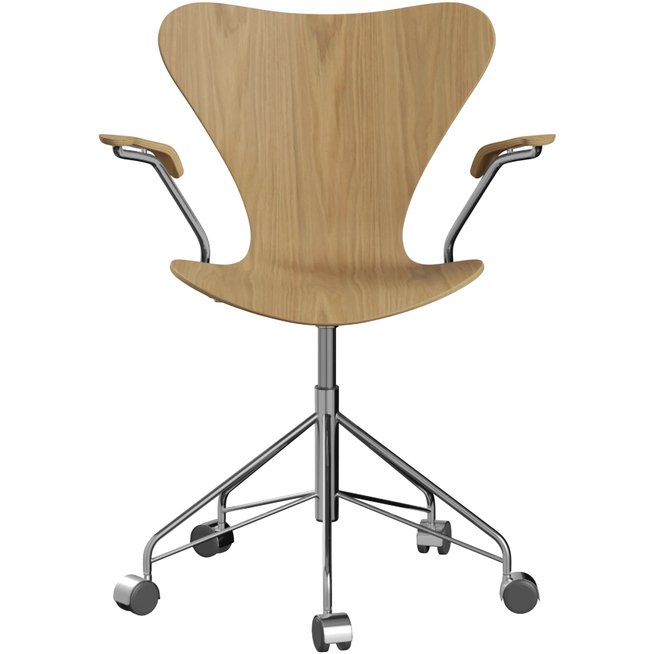 Photo of 3217 Sjuan, Oak veneer - Desk chairs - Arne Jacobsen - Wood-coloured