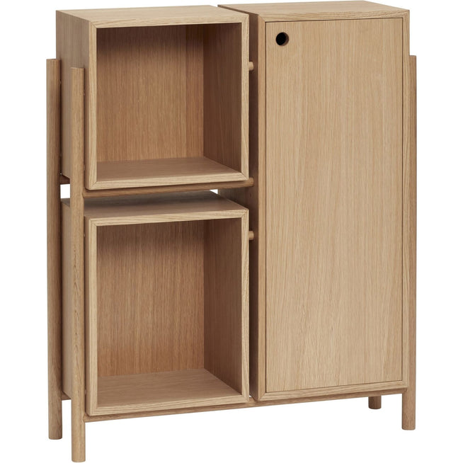 Photo of Wooden cabinet with shelves and door - natural