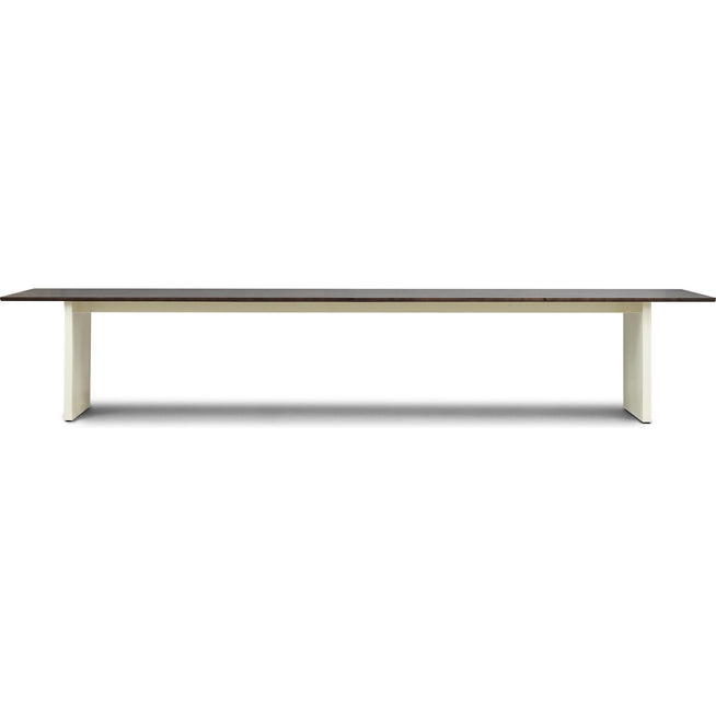 Photo of Panel Table 100 X 420 Cm Cream Dark Brown - Matbord - Simon Legald - Brun - Metall/trä