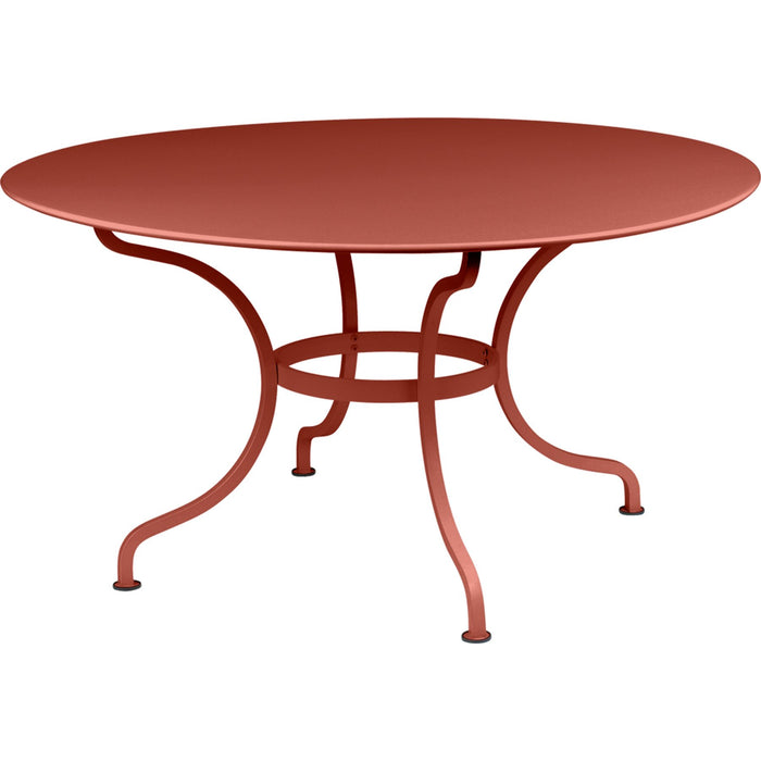Photo of Romane Table Ø 137 cm, Red Ochre - Outdoor dining table - Red - Metal