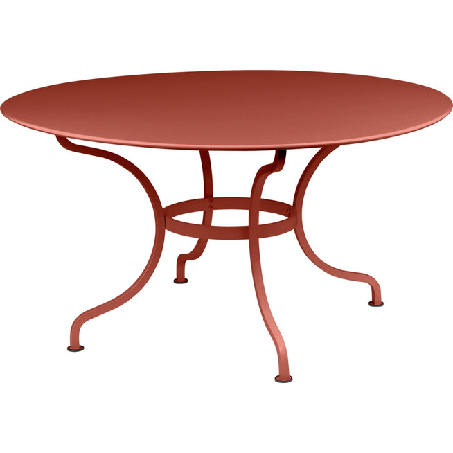 Photo of Romane Table Ø 137 cm, Red Ochre - Outdoor dining table - Red - Metal