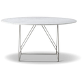 Thumbnail photo of Jg Dining Table Ø: 140 cm - White Carrara/Brushed Stainless Steel