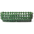 Thumbnail photo of Ceramic Basket - Kurv - Oval - Emerald Green - Ø30x H8,5 Cm