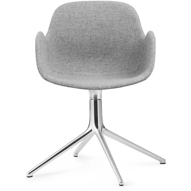 Photo of Form Armchair - Swivel frame 4l Fully upholstered - Armchair - Frame: Aluminium / Synergy: Lds16 (partner, Grey) - L: 70.5 x H: 80 x Sh: 44 cm