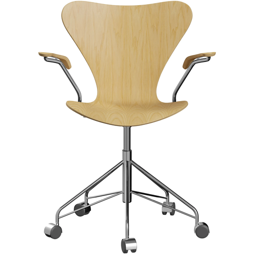 Photo of 3217 Sjuan, Ash veneer - Desk chairs - Arne Jacobsen - Wood-coloured