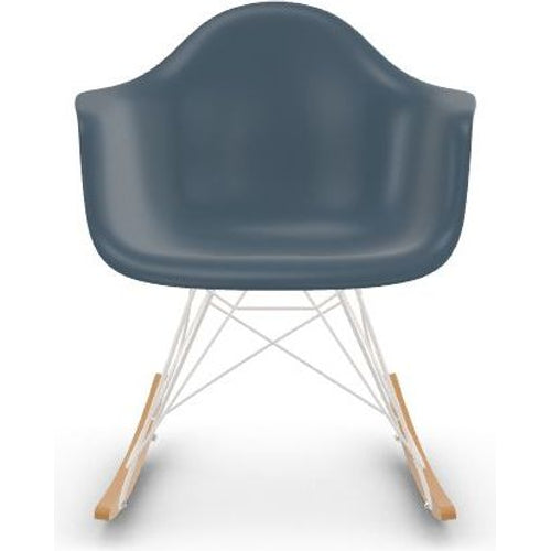 Photo of Eames Plastic Armchair RAR - 83 Sea Blue - White Base - Golden Maple - Dining Chairs - Metal/Wood/Plastic