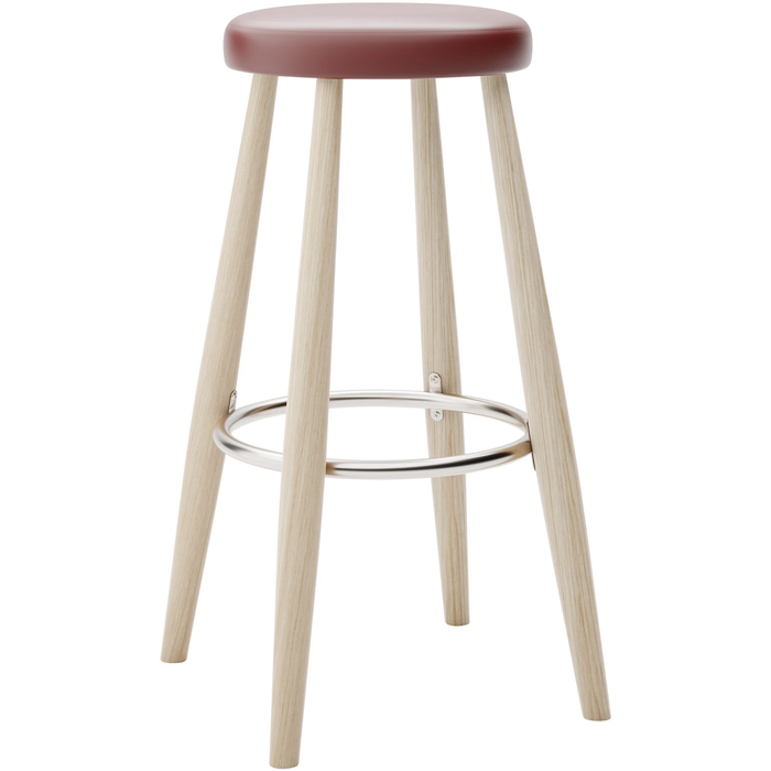 Carl Hansen - Ch56 High Stool, Soaped Oak, Leather Group B Thor - 332 - Bar stools & Bar stools - Hans J. Wegner - Wood - Leather/metal/wood