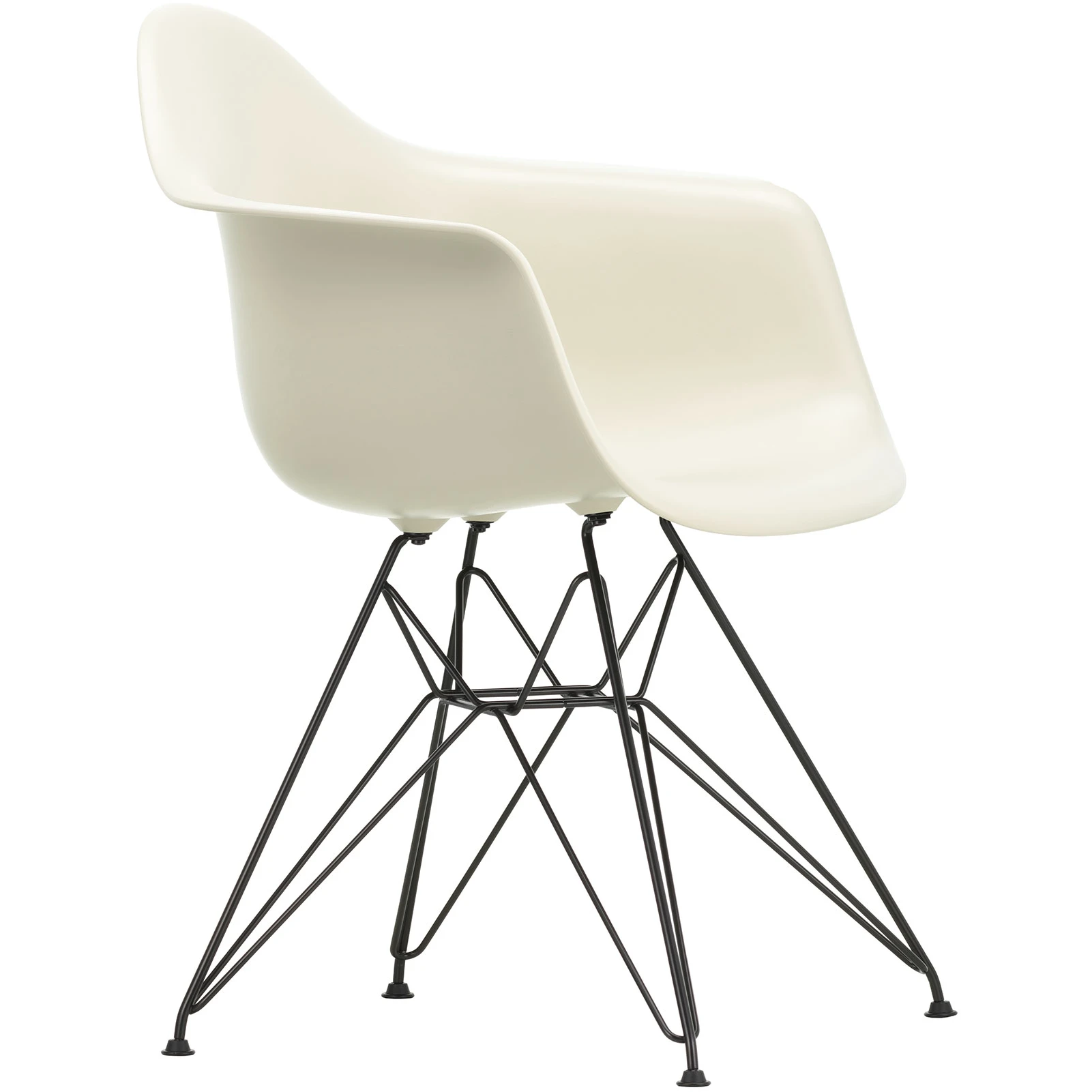 Eames Plastic Armchair Dar - 11 Pebble - Basic Dark Base - Matstolar - Charles & Ray Eames - Vit - Metall/plast