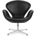 3320 Swan Lounge Chair | Leather | Satin Brushed Stainless Steel Stand