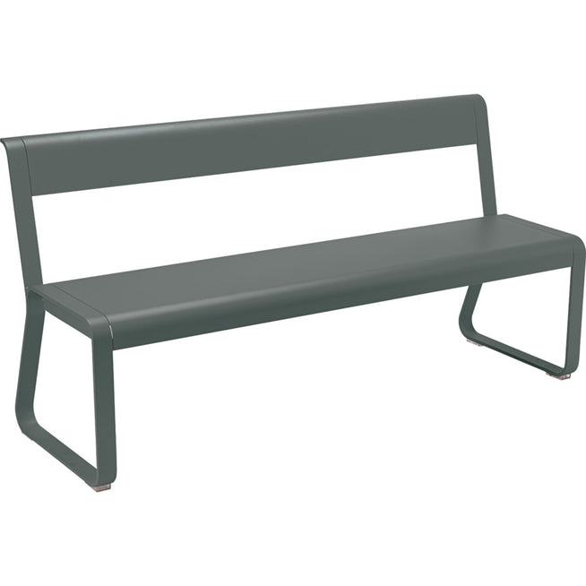Photo of Bellevie Bench With Backrest Rosemary - Garden Benches - Pagnon & Pelhaître - Green - Metal