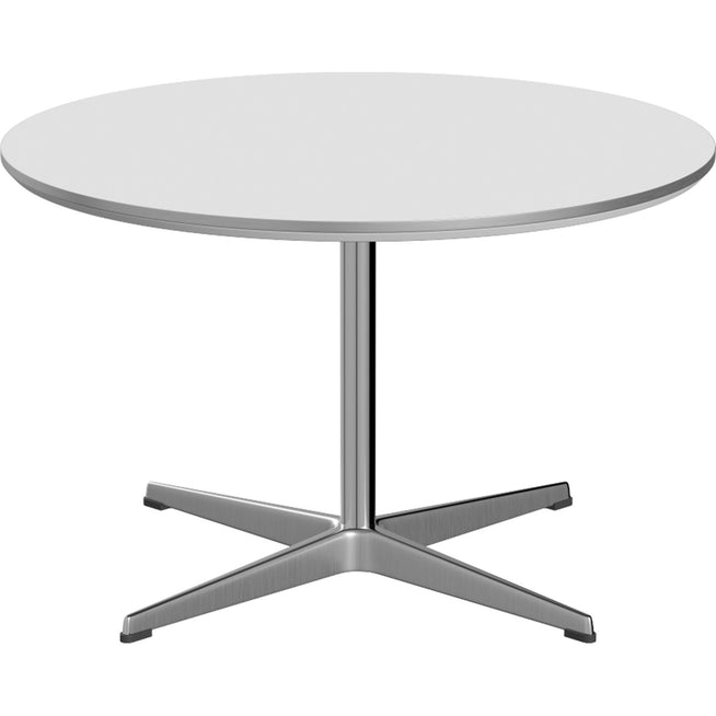 Photo of A222 Circular Coffee Table, Ø75 cm, Laminate, White - Coffee Table - Arne Jacobsen,piet Hein - White - Metal/Wood