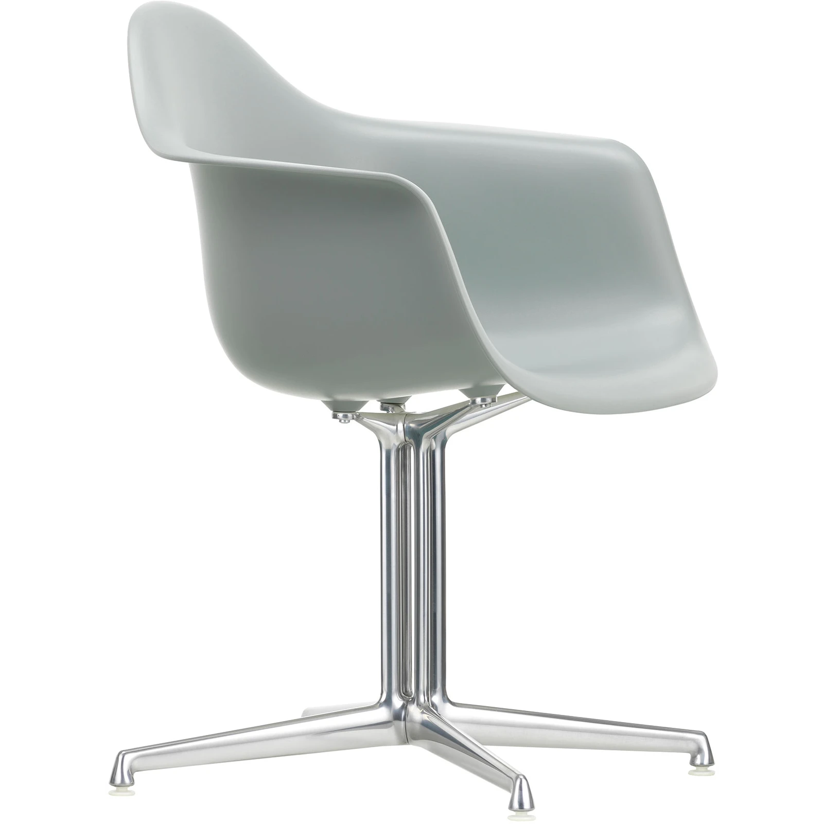 Eames Plastic Armchair Dal - 24 Light Grey - Aluminium Polished - Matstolar - Charles & Ray Eames - Grå - Metall/plast